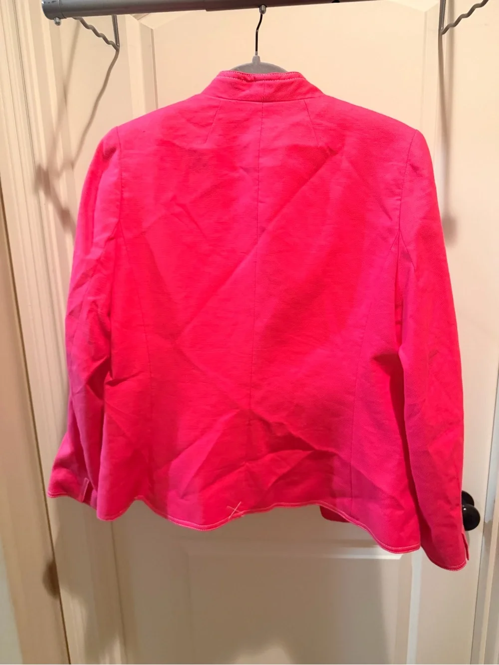 J. Crew Vibrant Hot Pink Open-Front Blazer linen
